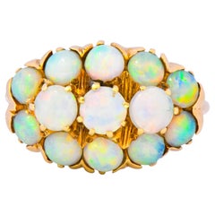 Vintage 1970s Opal 14 Karat Gold Cluster Ring