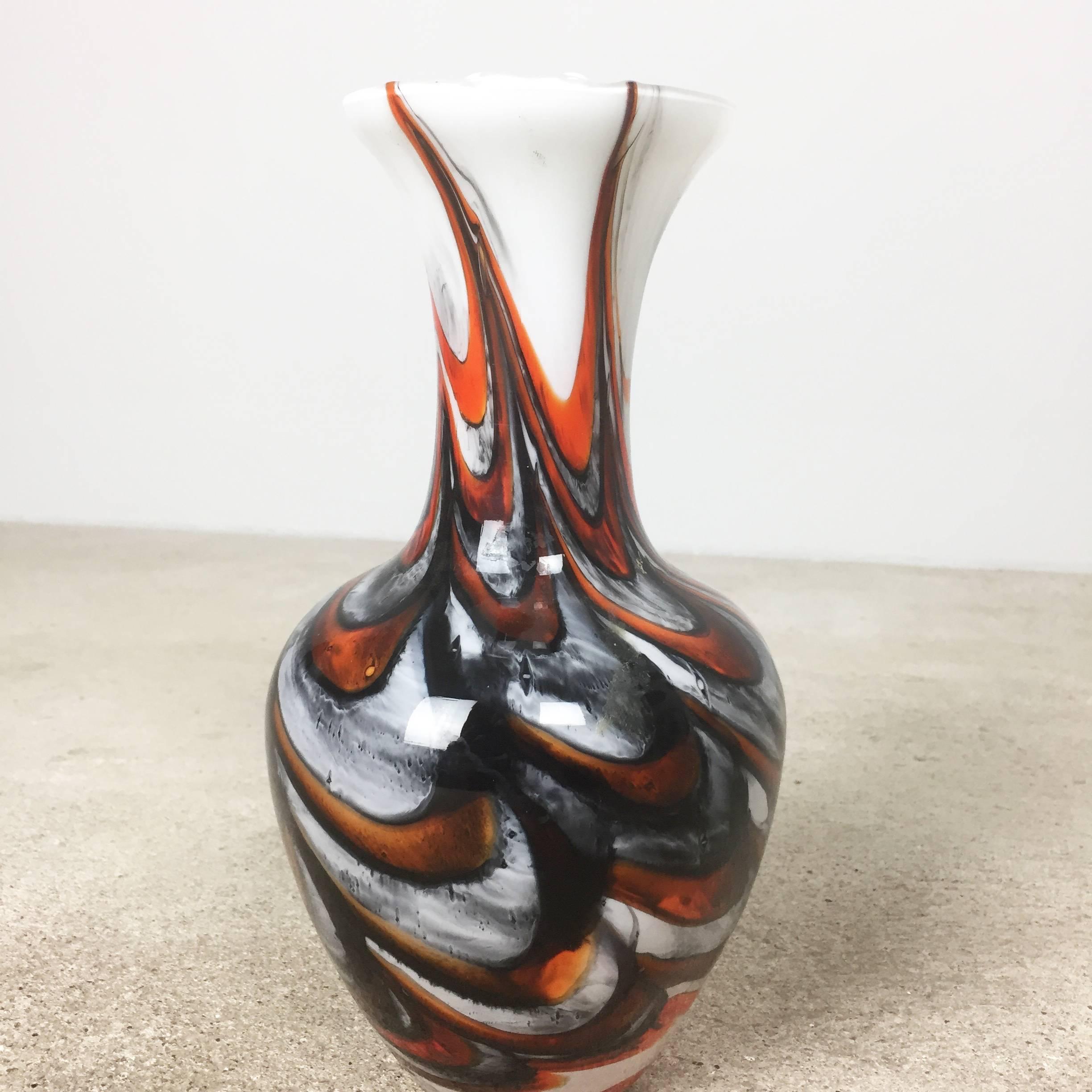 Mid-Century Modern Vintage 1970s Opaline Florence Vase Designed by Carlo Moretti, Italy For Sale