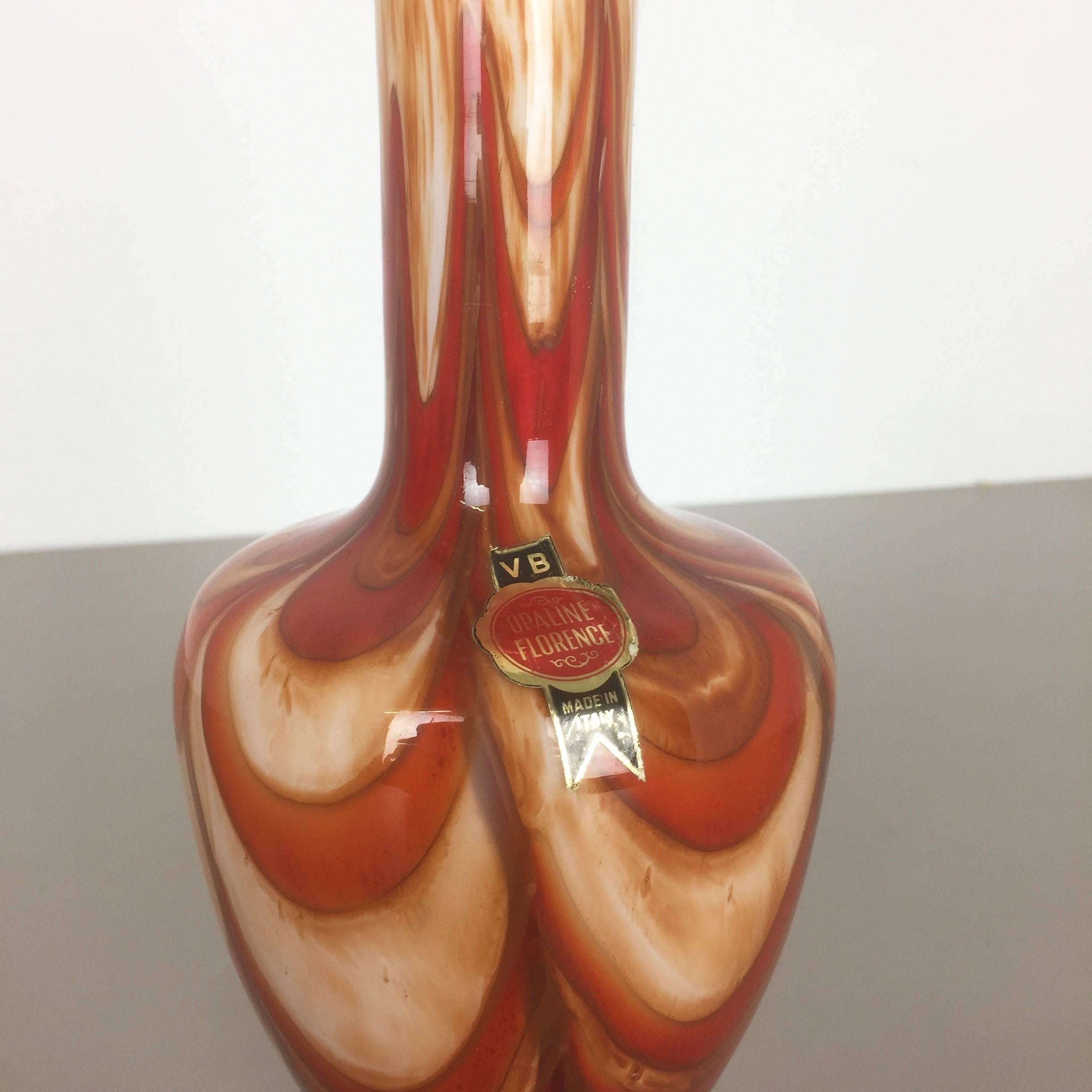 Italian Vintage 1970s Opaline Florence Vase Designed by Carlo Moretti, Italy For Sale