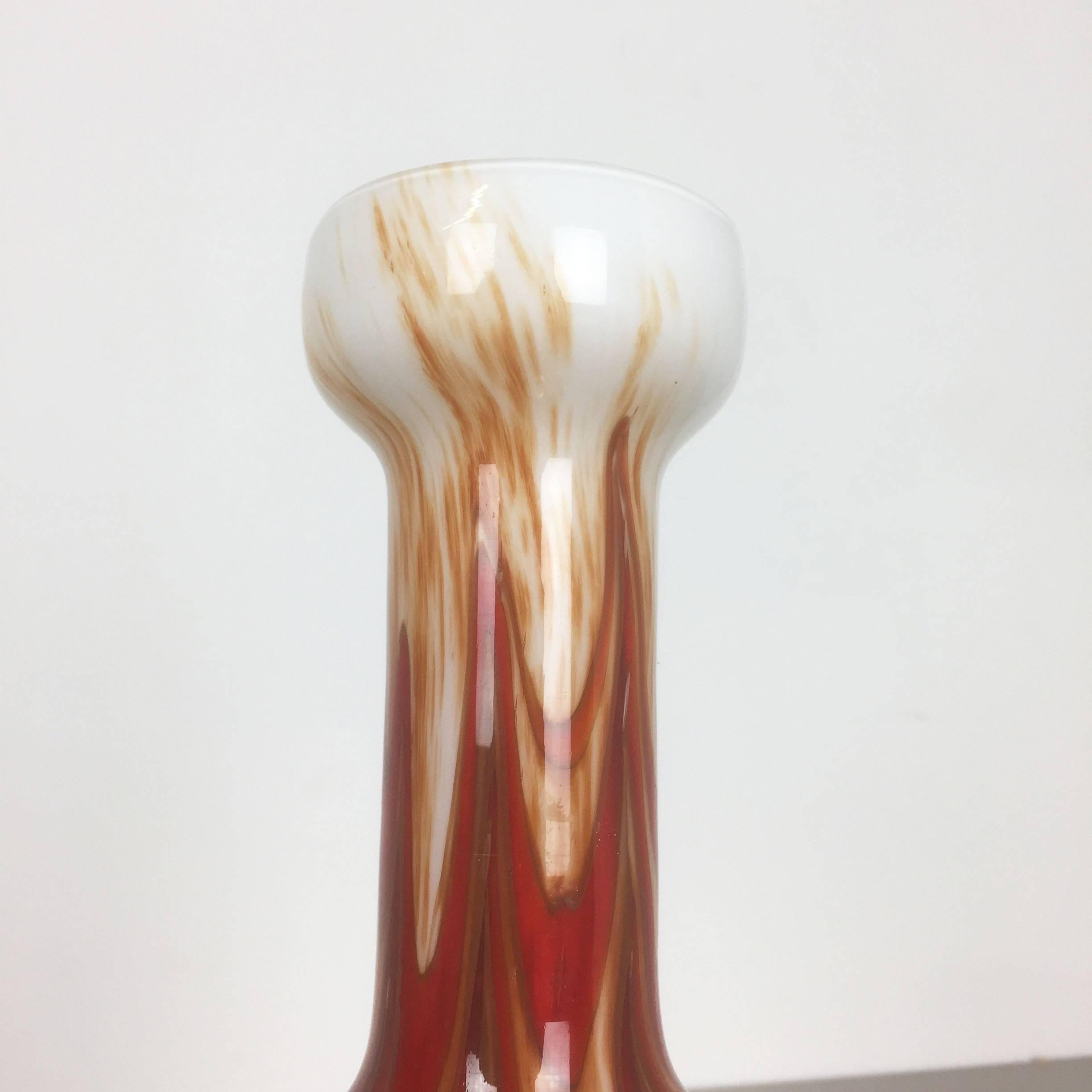 Glass Vintage 1970s Opaline Florence Vase Designed by Carlo Moretti, Italy For Sale