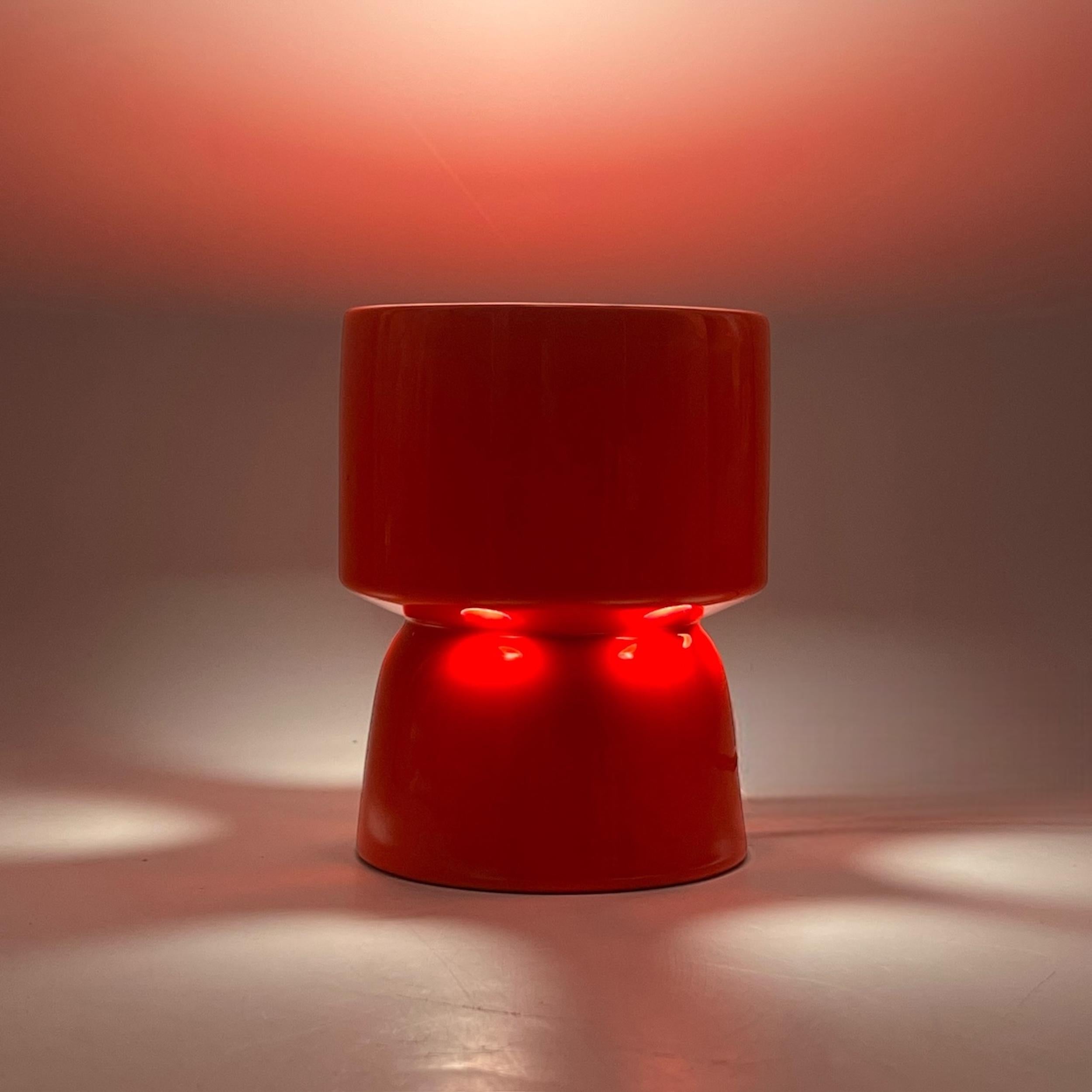 Orange Vintage-Tischlampe aus Keramik, 1970er Jahre, MCM-Design, italienische Beleuchtung (Space Age) im Angebot