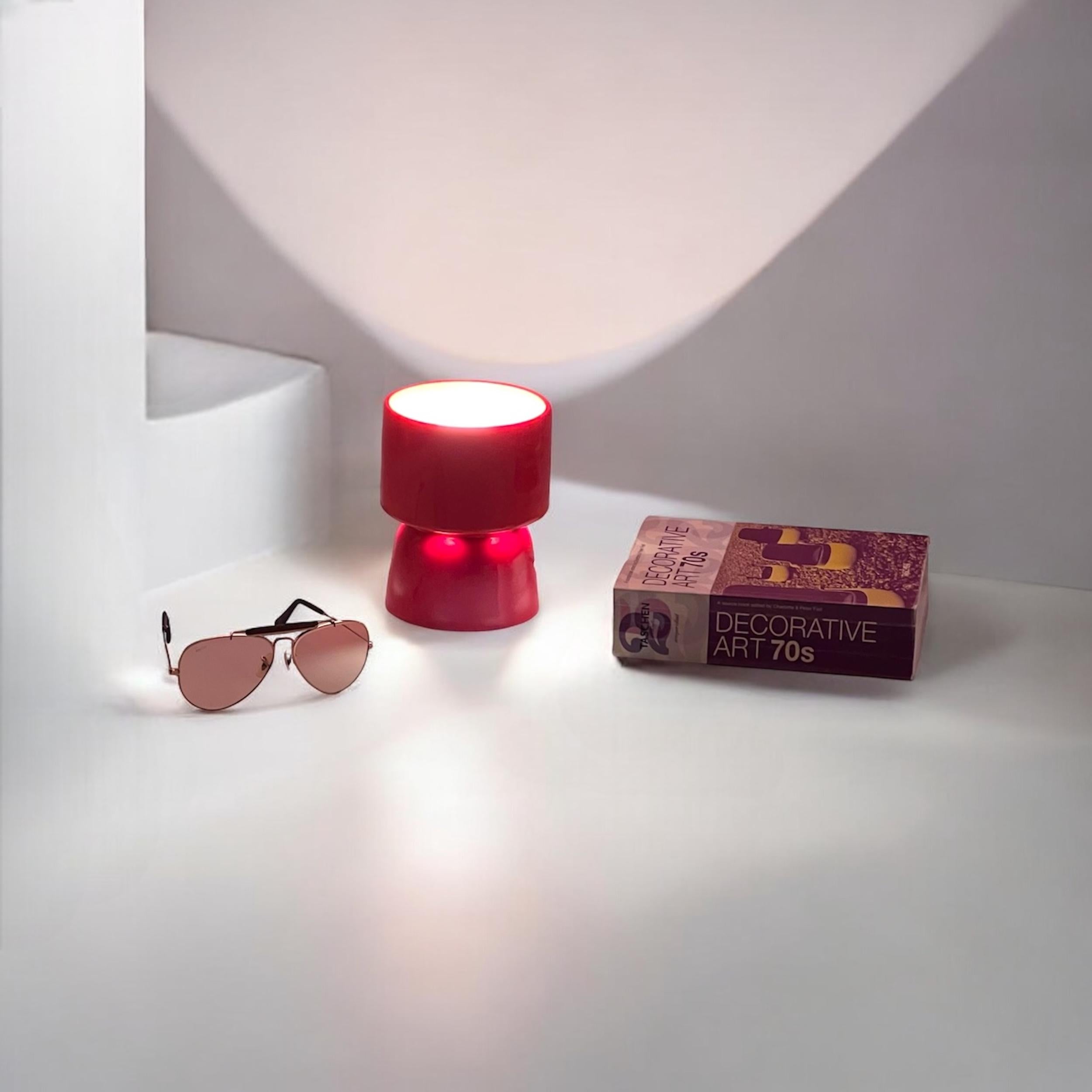 Orange Vintage-Tischlampe aus Keramik, 1970er Jahre, MCM-Design, italienische Beleuchtung (Italienisch) im Angebot