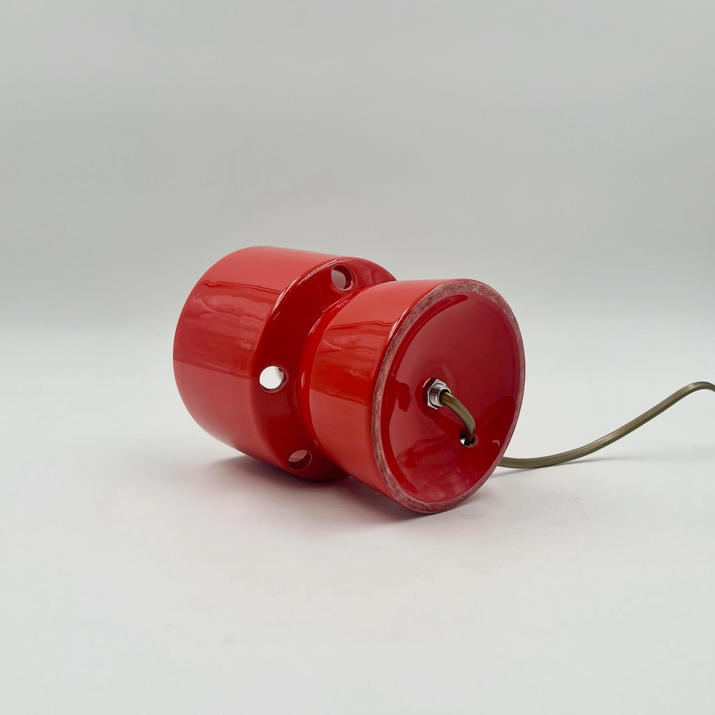Orange Vintage-Tischlampe aus Keramik, 1970er Jahre, MCM-Design, italienische Beleuchtung im Zustand „Gut“ im Angebot in San Benedetto Del Tronto, IT