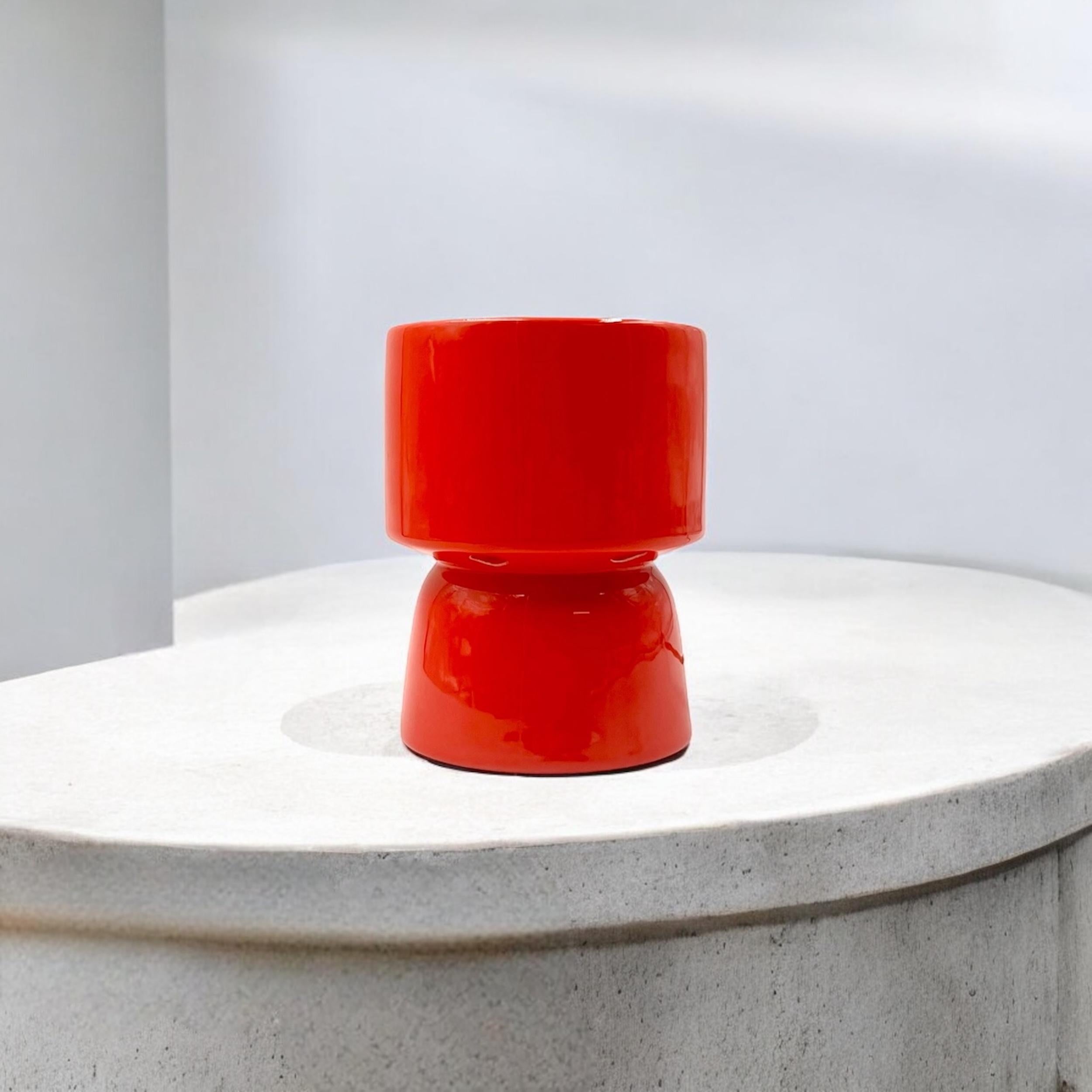 Orange Vintage-Tischlampe aus Keramik, 1970er Jahre, MCM-Design, italienische Beleuchtung im Angebot 1