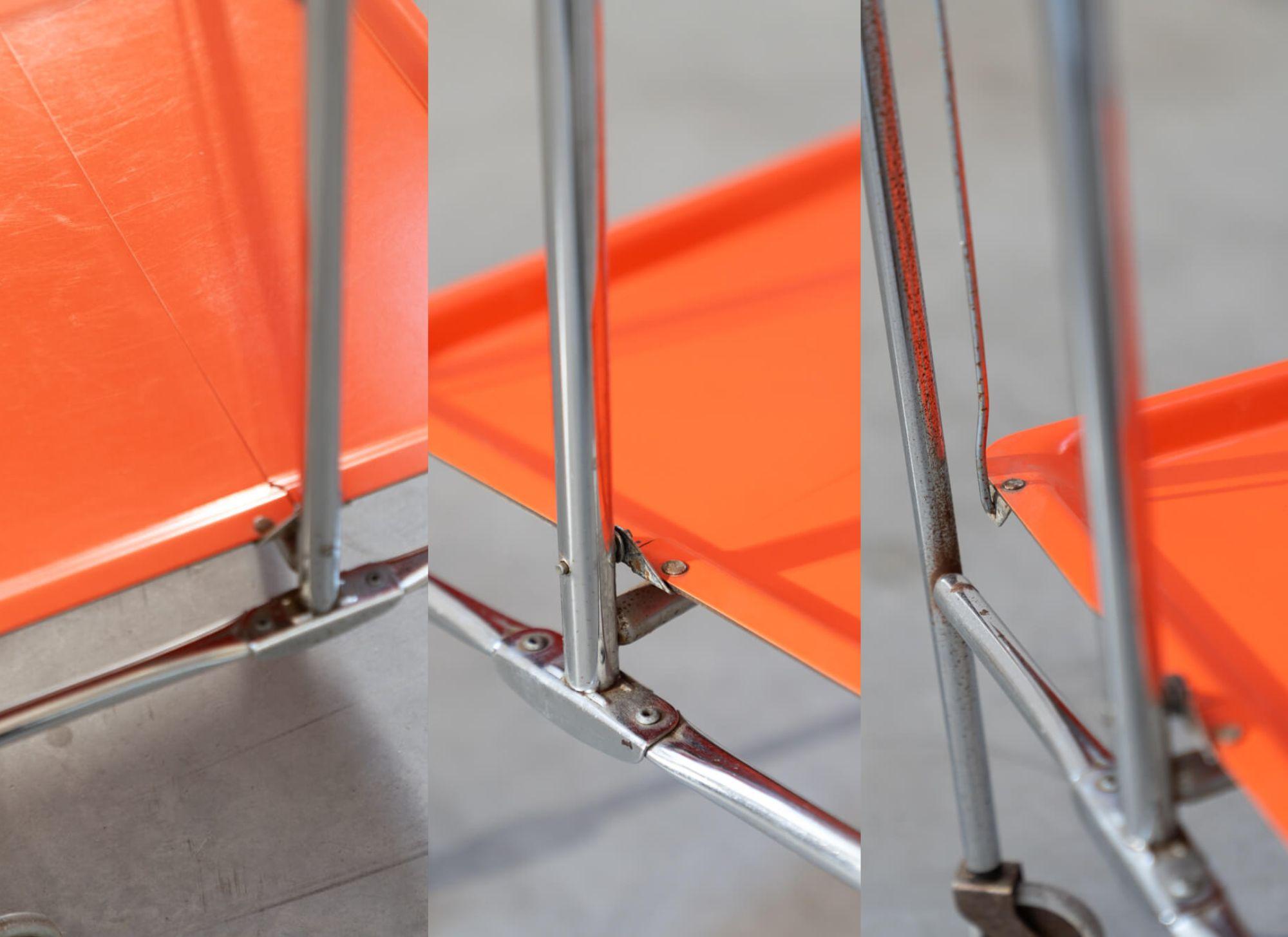 Late 20th Century Vintage 1970s Orange Folding Bar Cart – A Retro Chic Statement Piece in vendita