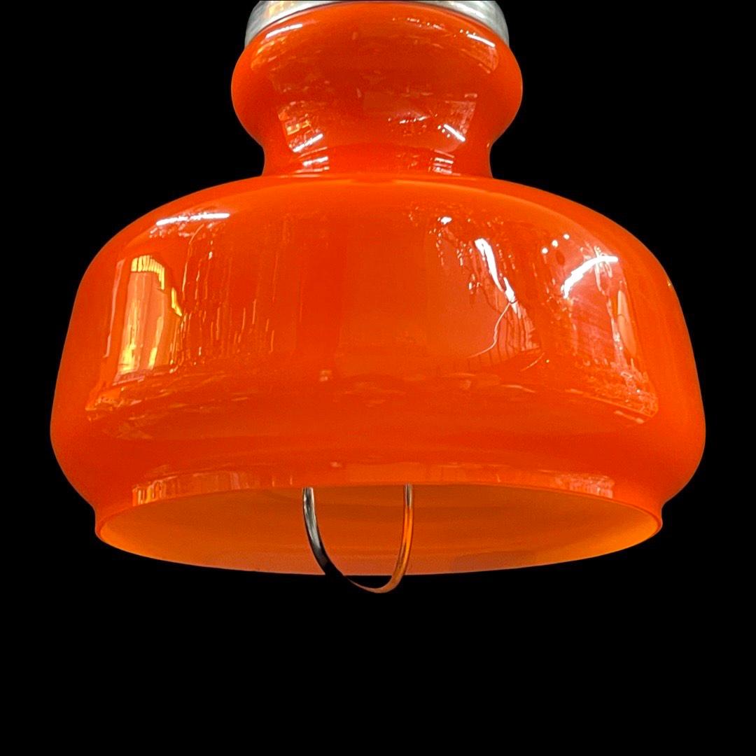 Late 20th Century Vintage 1970's Orange Rise & Fall Pendant Light For Sale