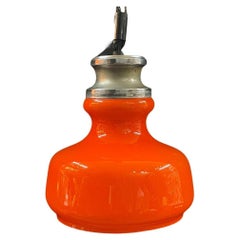 Vintage 1970's Orange Rise & Fall Pendant Light