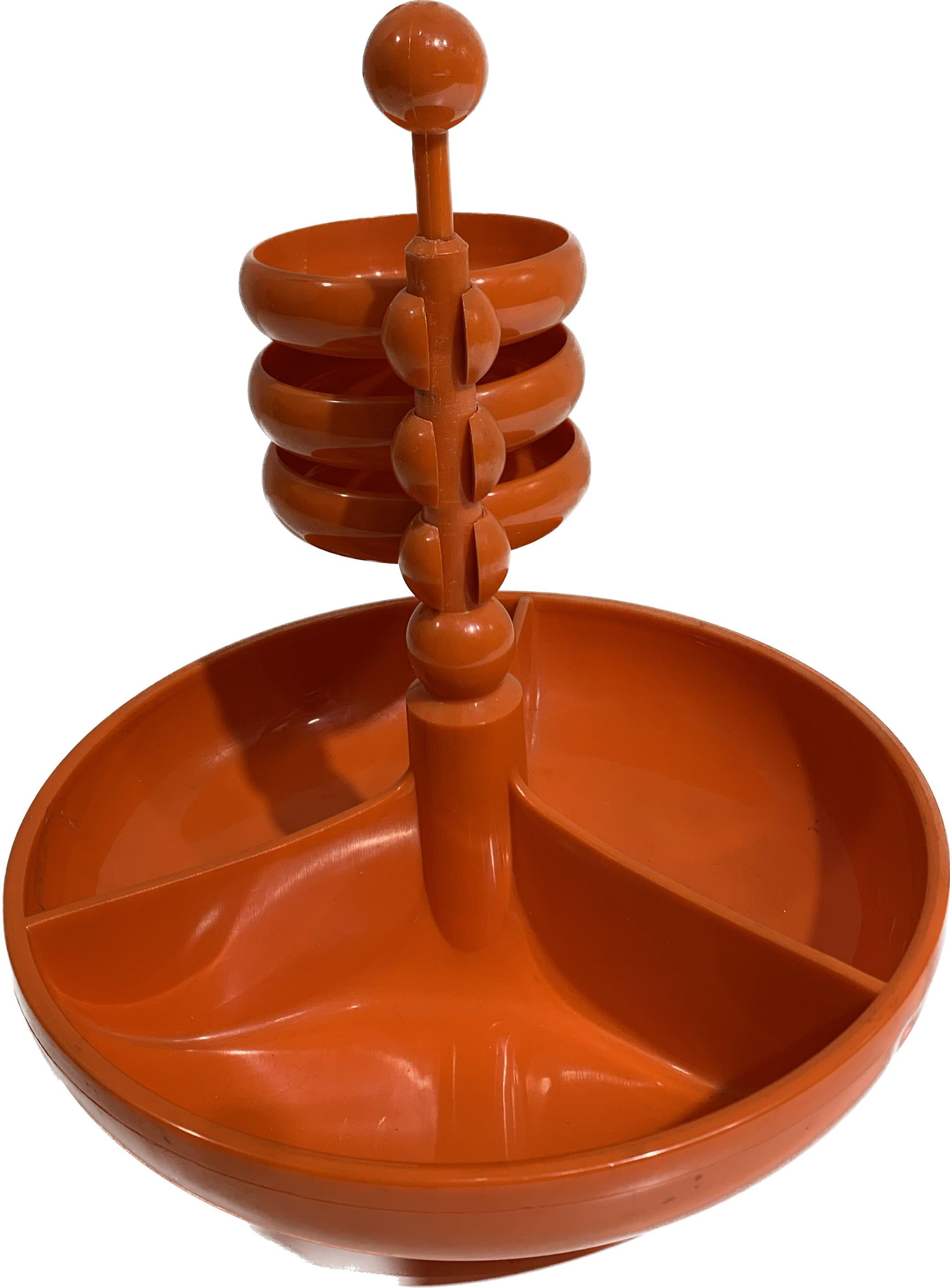 Vintage 1970s Orange Snack Tower in Abs by EMSA For Sale 4