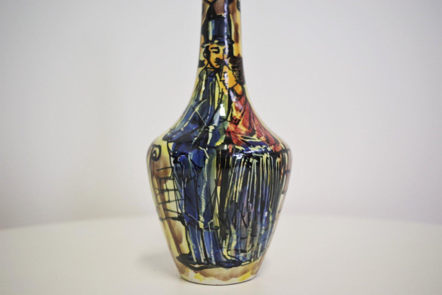 Vintage 1970s Orioli Ceramic Amphora – Italian Mid-Century Modern Pottery

This exquisite single-handle ceramic amphora, crafted by the renowned Italian ceramics maker Orioli in the 1970s, is a striking example of mid-century modern design. Its