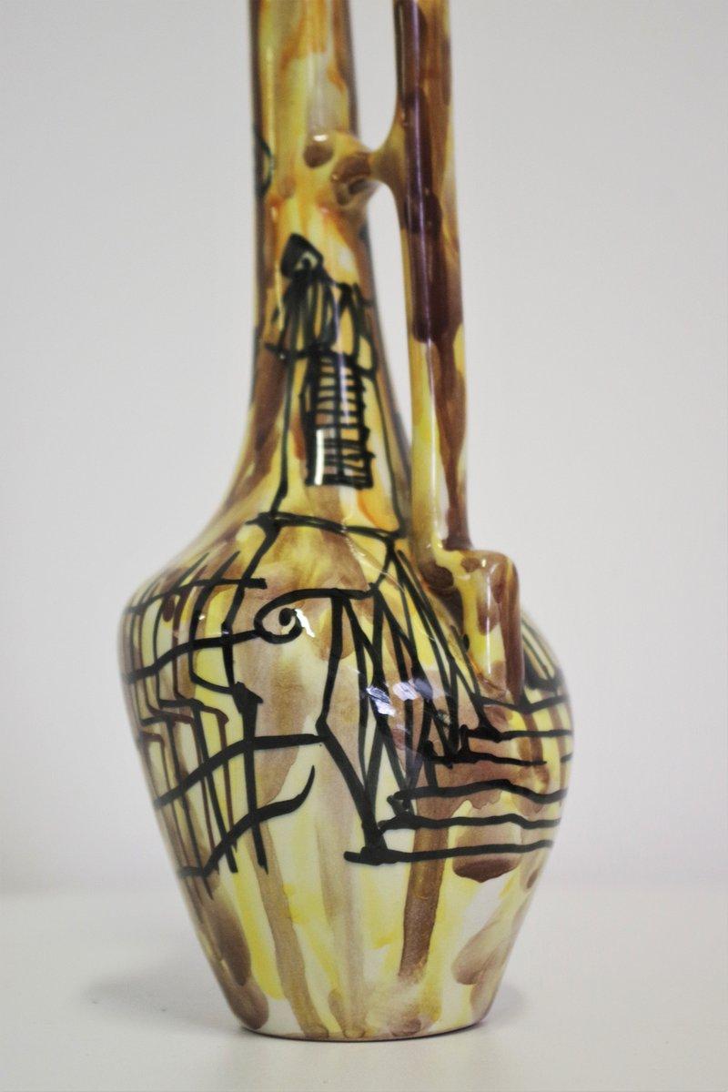 Late 20th Century Vintage 1970s Orioli Ceramic Amphora – Italian Mid-Century Modern Pottery in vendita