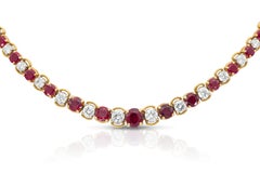 Oscar Heyman Riviera-Halskette, Rubin und Diamant, Vintage, 1970er Jahre