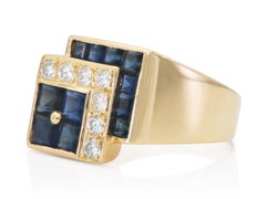 Vintage 1970s Oscar Heyman Sapphire and Diamond Ring