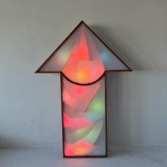 Vintage 1970s oversized arrow light sculpture