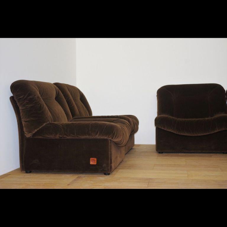 Vintage 1970s Panarea Modulare Sessel - Satz von 5 von Lev Lev in Chenille im Angebot 7