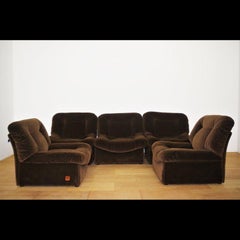 Vintage 1970s Panarea Modular Armchairs - Set of 5 by Lev Lev in Chenille