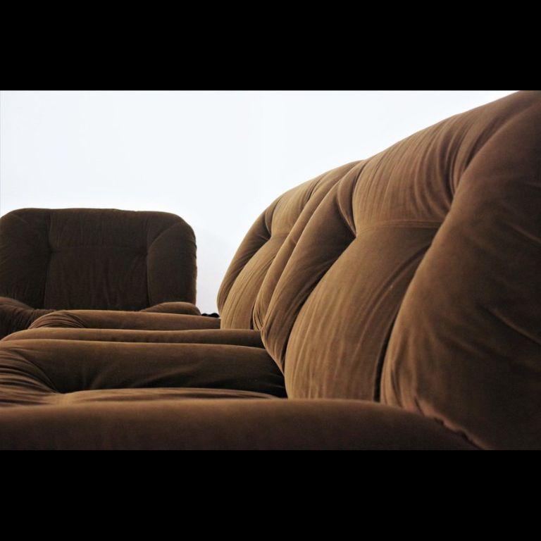 Vintage 1970s Panarea Modulare Sessel - Satz von 5 von Lev Lev in Chenille im Angebot 1