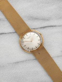 Vintage 1970s Patek Philippe 18K YG Silver Dial Diamond Bezel Manual 32mm