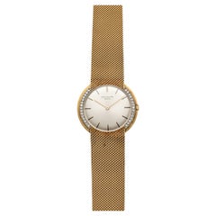 Vintage 1970s Patek Philippe 18K YG Silver Dial Diamond Bezel Manual 32mm