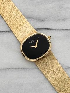 Vintage 1970s Patek Philippe Ellipse 18K YG Onyx Dial Manual 32mm