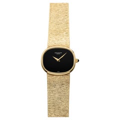 Vintage 1970s Patek Philippe Ellipse 18K YG Onyx Dial Manual 32mm