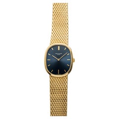 Vintage 1970s Patek Philippe Ellipse 3548 18K YG Blue Dial Manual 27mm
