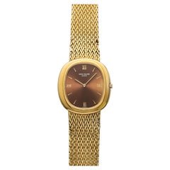 Vintage 1970s Patek Philippe Ellipse 3589/1 18K YG Brown Sunburst Dial Auto 33mm