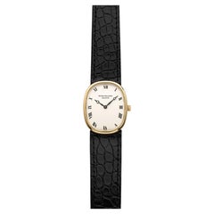 Vintage 1970s Patek Philippe Ellipse 4226 18K YG White Roman Dial Manual 23mm
