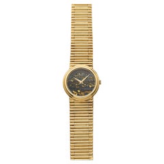 Vintage 1970s Piaget 9040 G1 18K Yellow Gold Tiger Iron Stone Dial Manual 26mm