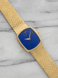 Vintage-Uhr aus den 1970er Jahren: Piaget 9741, 18 Karat Gelbgold, Lapislazuli-Zifferblatt, Handaufzug, 29 mm