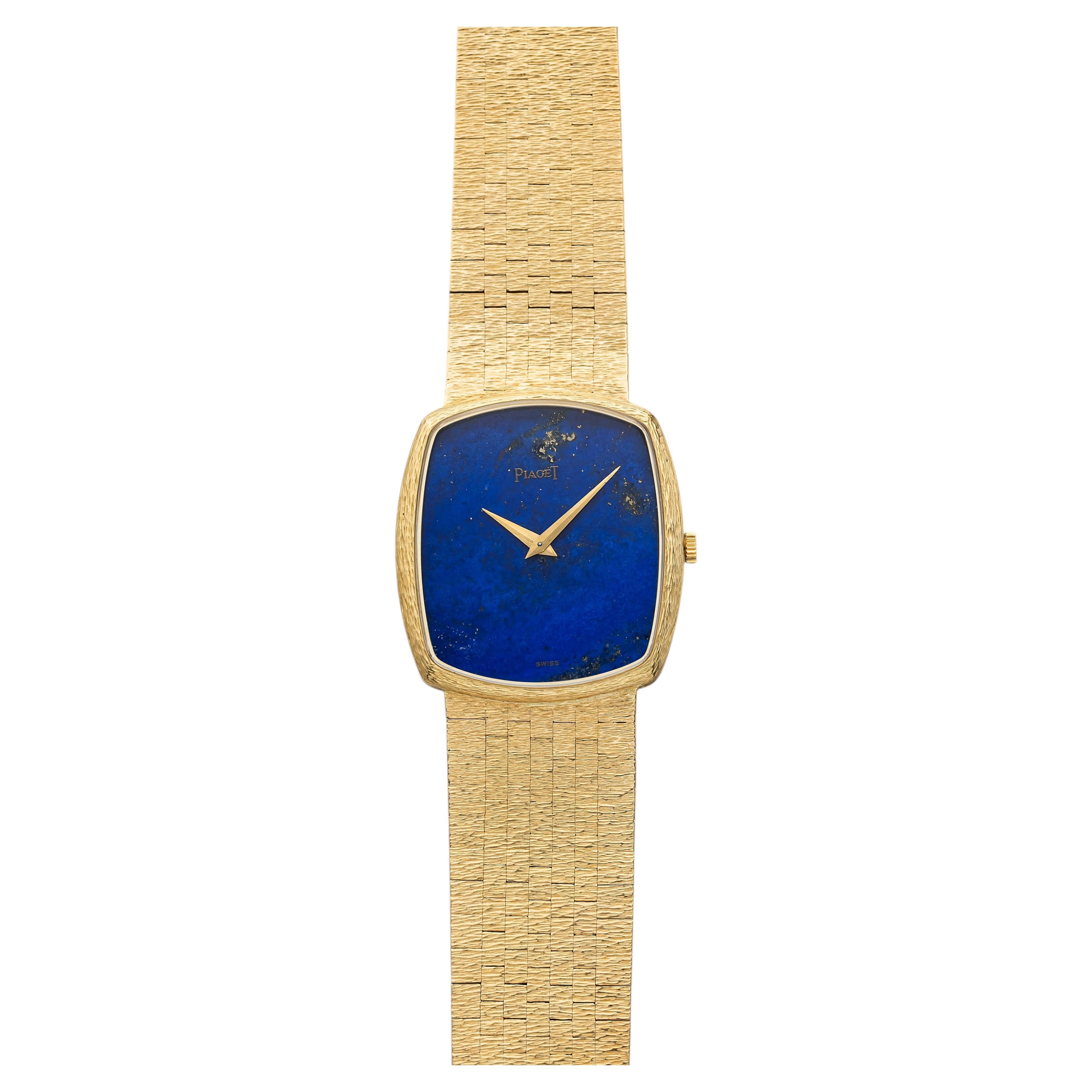 Piaget 9741 de los años 70, de oro amarillo de 18 quilates, con esfera de lapislázuli y cuerda manual, 29 mm en venta