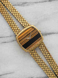 Vintage 1970s Piaget Emperador "Vampire" 9731 18K YG Tiger Eye Dial Manual 32mm