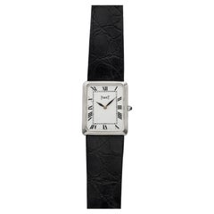 Vintage 1970s Piaget Tank 9297 18K WG Manual White Roman Dial 24mm