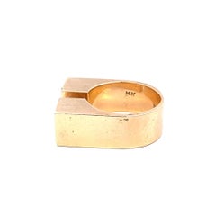 Vintage 1970s Pierre Cardin Double Cube 14k Gold Ring