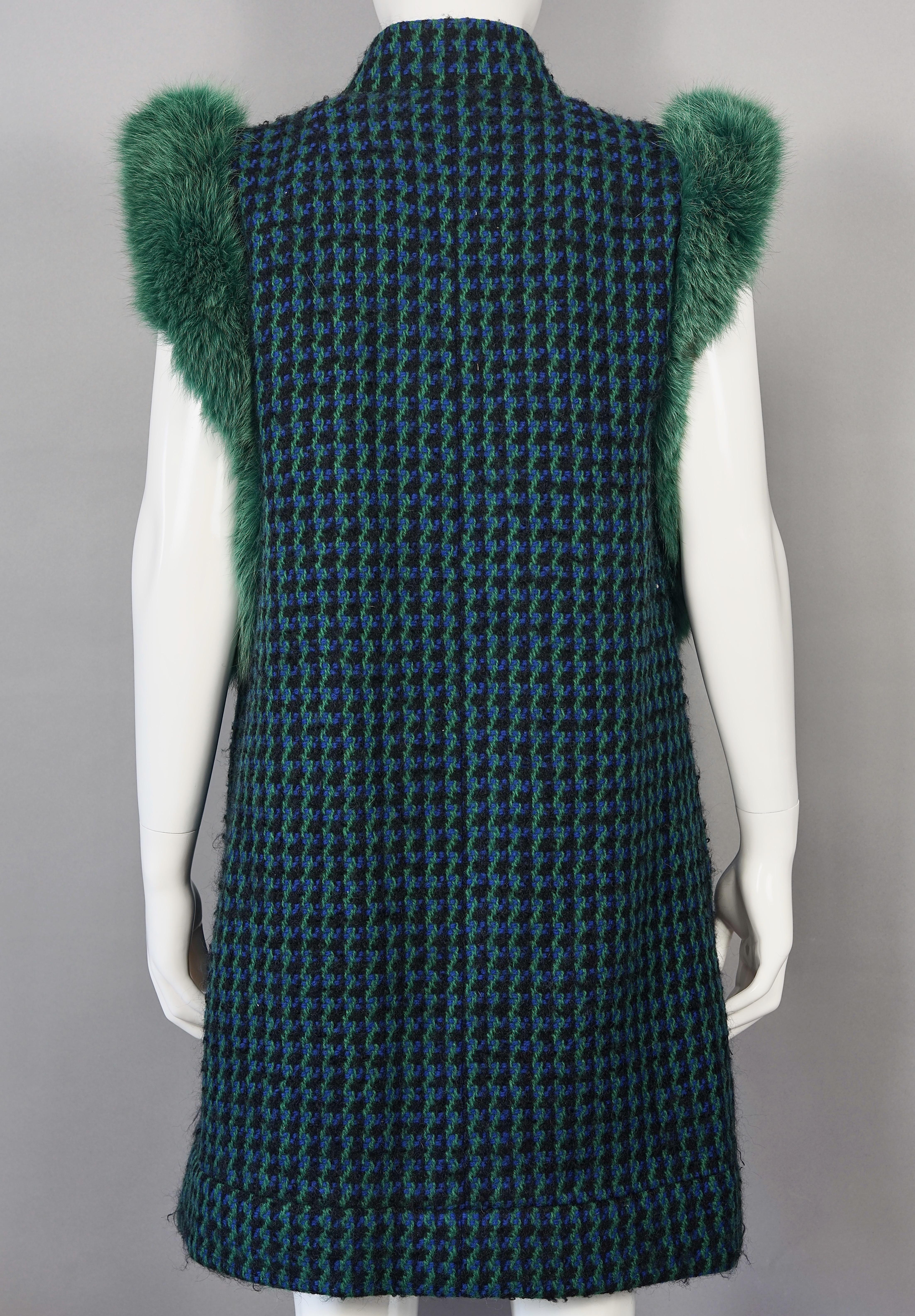 Black Vintage 1970s PIERRE CARDIN Mod Knitted Fur Vest Coat For Sale