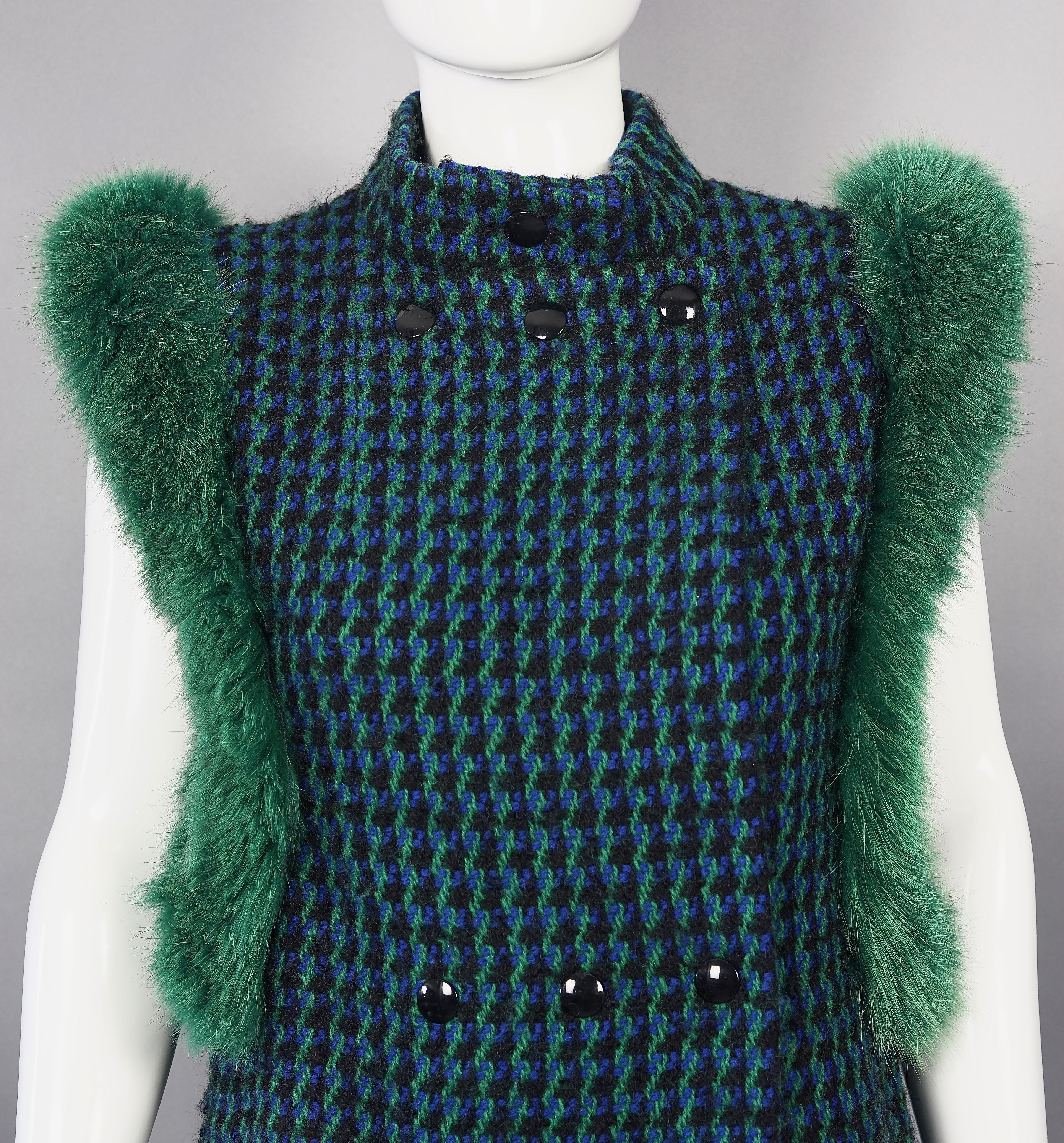 Vintage 1970s PIERRE CARDIN Mod Knitted Fur Vest Coat For Sale 1