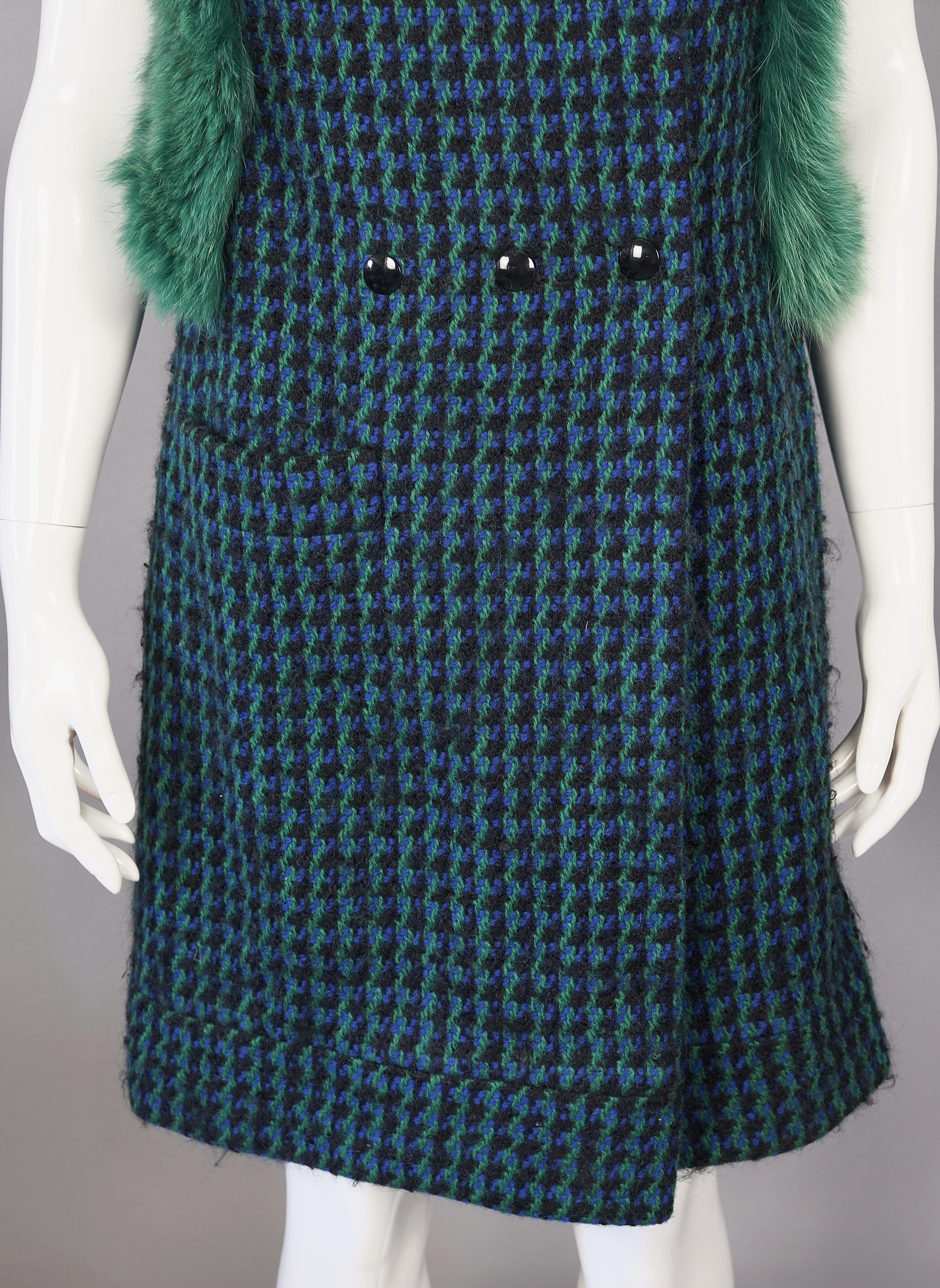 Vintage 1970s PIERRE CARDIN Mod Knitted Fur Vest Coat For Sale 2