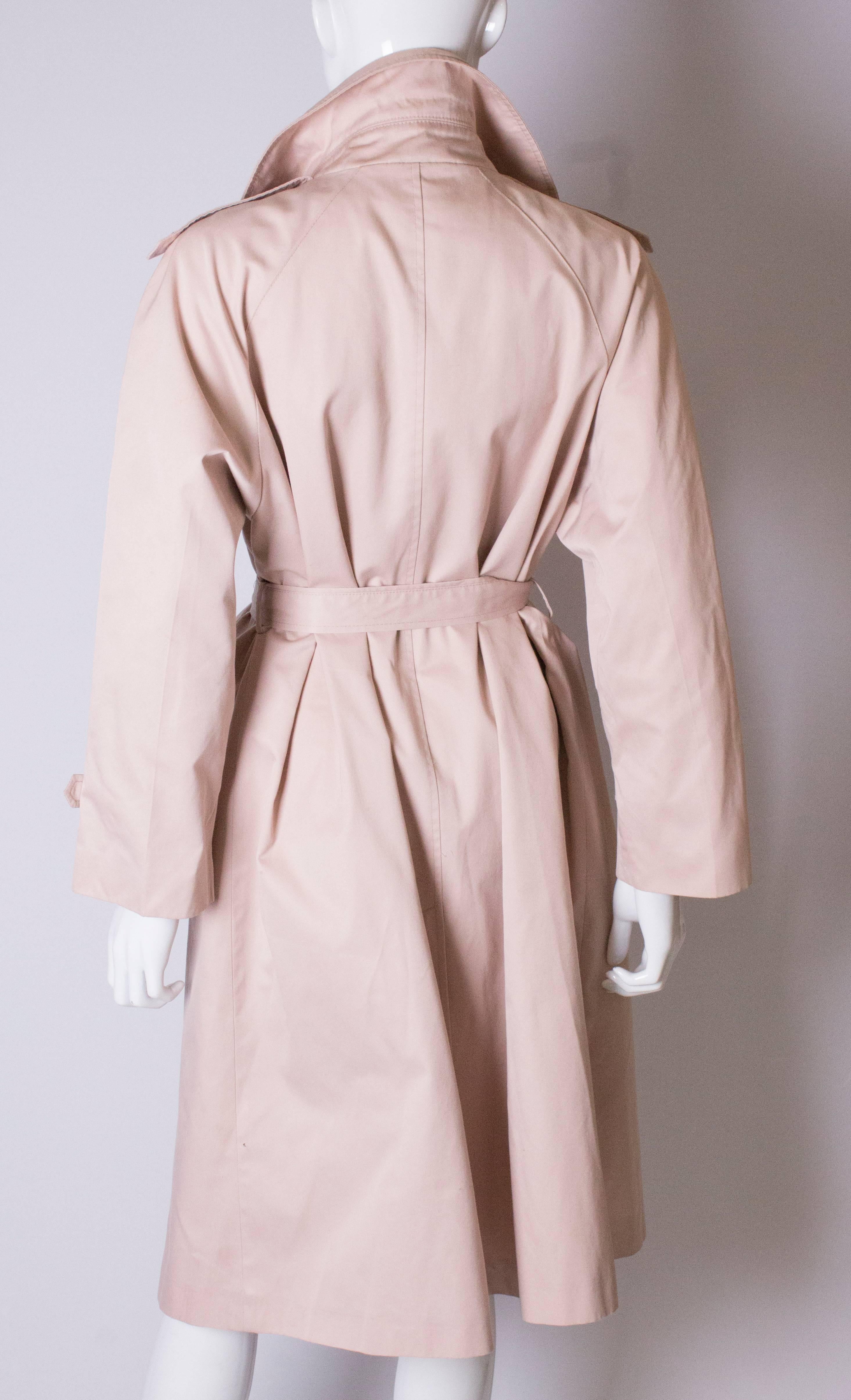 Vintage 1970s Pierre Cardin Pink Trench Coat 2