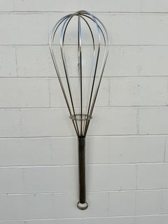 Vintage 1970s Pop Art Curtis Jeré Giant Stainless Whisk Utensil Sculpture