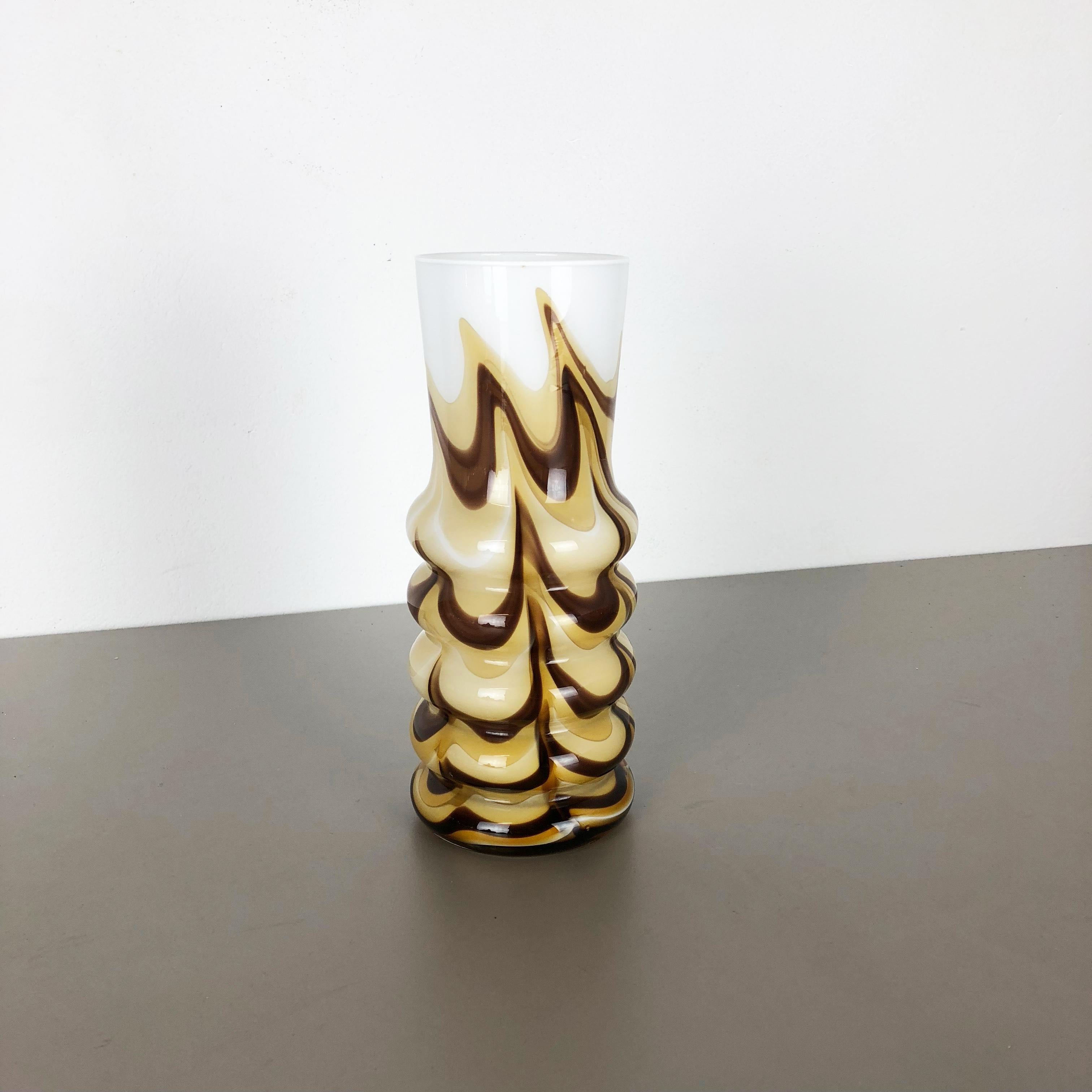 Mid-Century Modern Vintage 1970s Pop Art Opaline Florence Vase Designed by Carlo Moretti, Italy