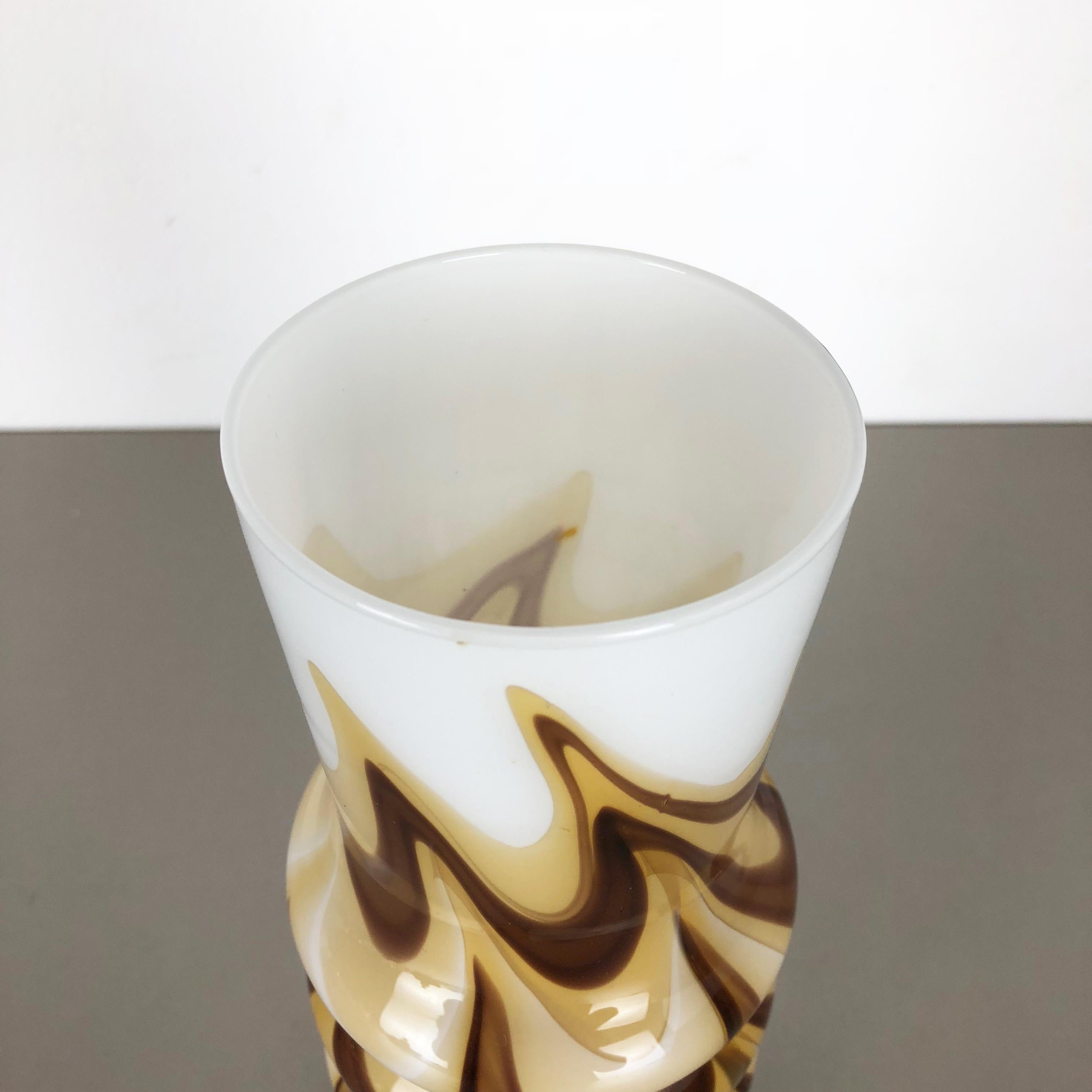 Glass Vintage 1970s Pop Art Opaline Florence Vase Designed by Carlo Moretti, Italy