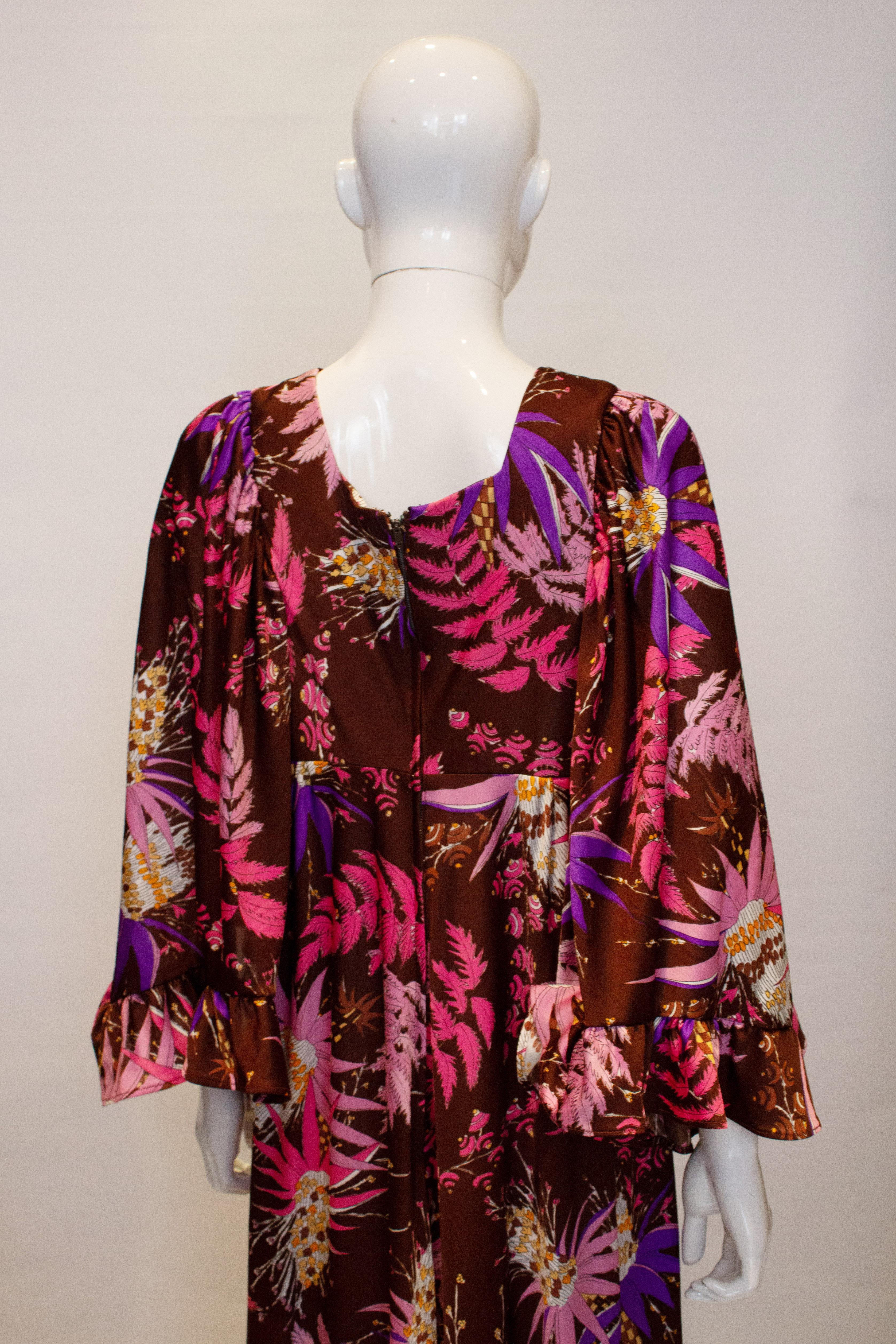 Women's Vintage 1970s Print Gown