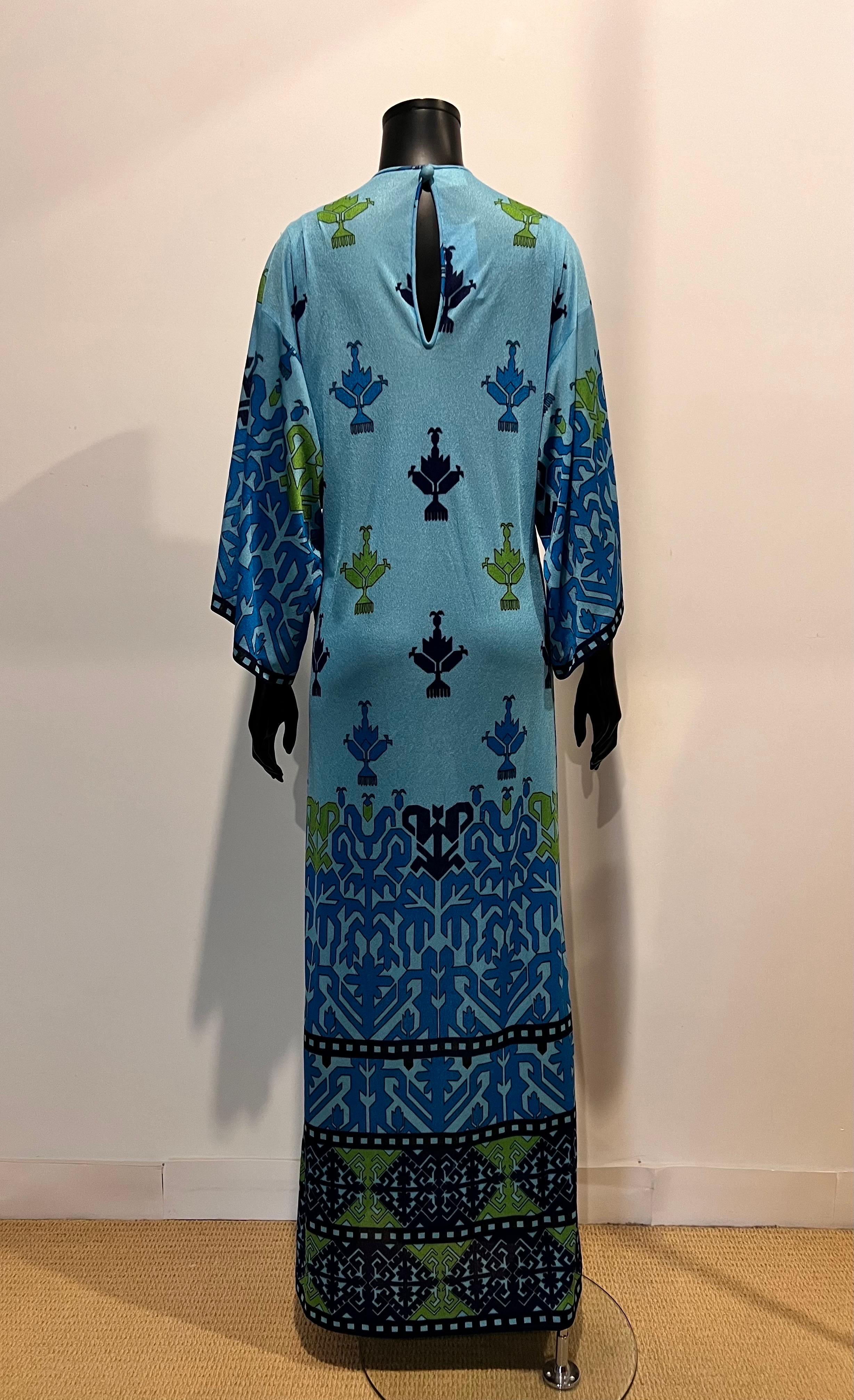 Vintage 1970’s printed patterned maxi patio dress by Sora In Good Condition In COLLINGWOOD, AU