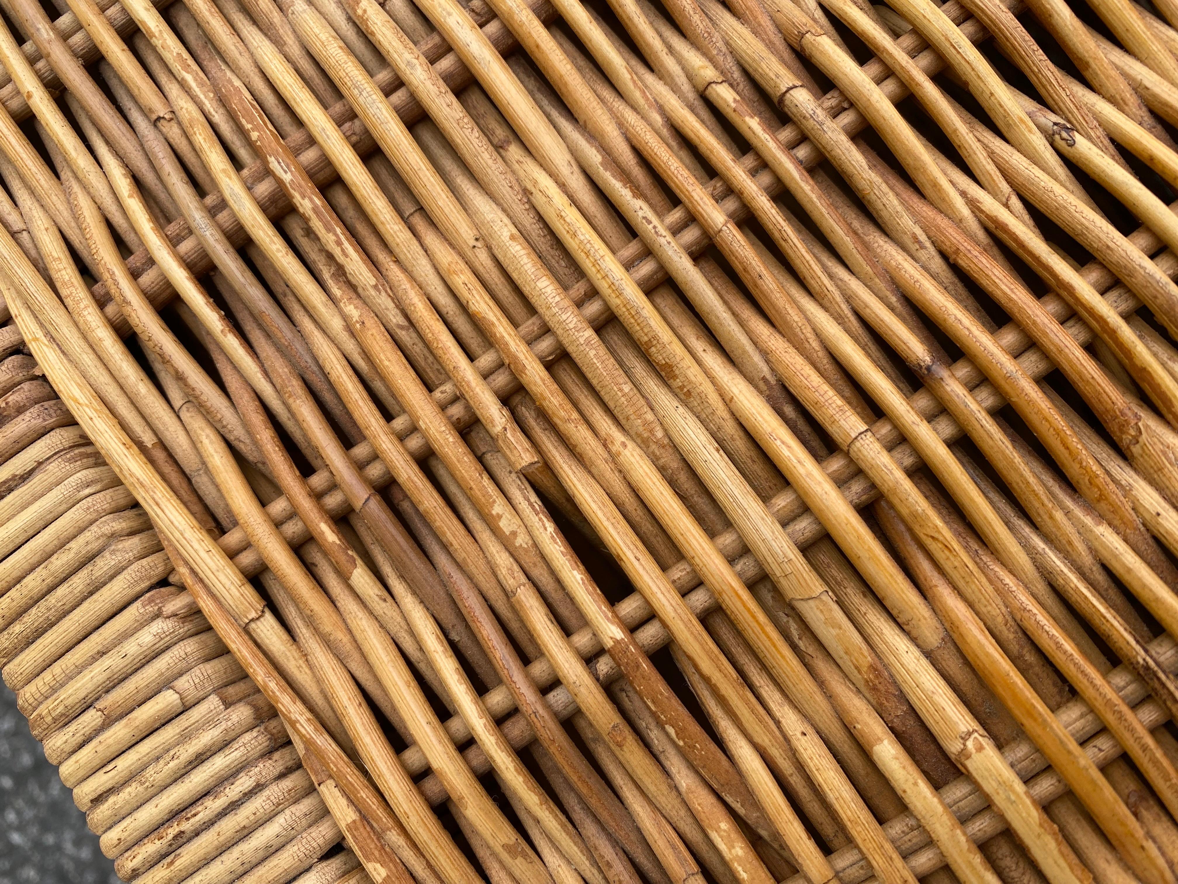 Vintage 1970s Rattan and Brass Chinoiserie Trunk 3