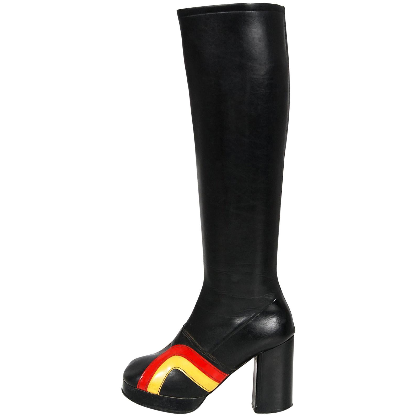 glam rock platform boots