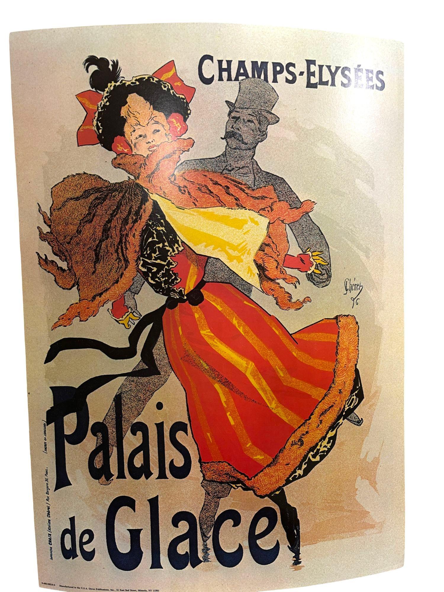 Reimpresión Vintage Años 70 Póster Campos Franceses Palais De Glace del Elíseo - Sin Marco en Excelente estado para la venta en Van Nuys, CA