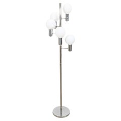 Vintage 1970 Robert Sonneman Cascade 5 Bulb Chrome Mid Century Mod Lampadaire