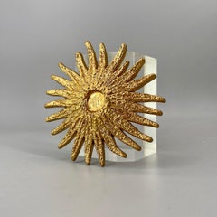 Roger Bezombes - Sculpture de table médaillon étoile de mer en bronze, vintage, années 1970