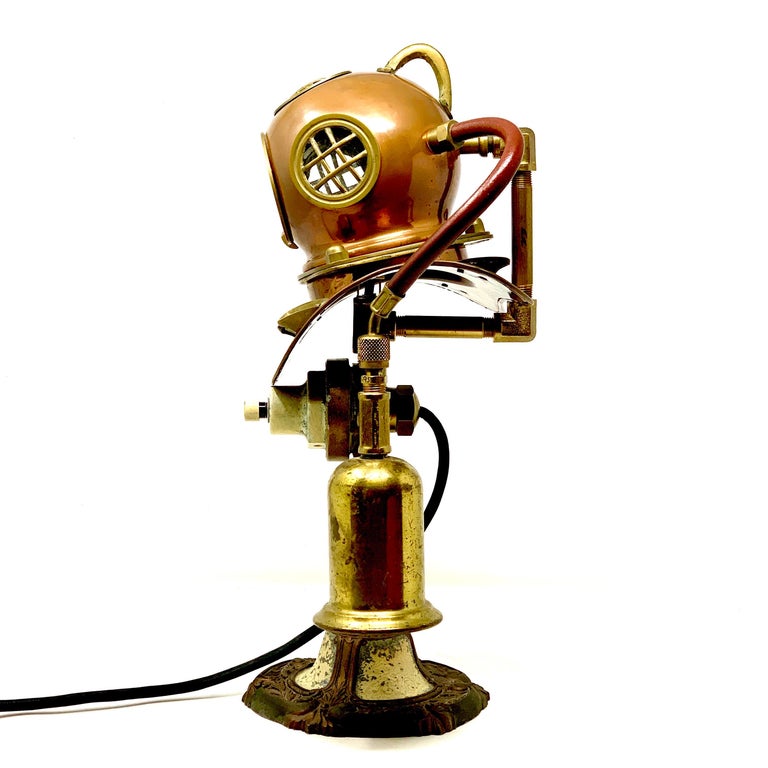 Vintage 1970s Rolex Brass Diving Helmet Lamp at 1stDibs