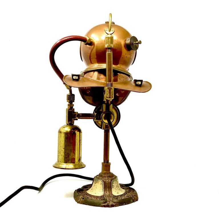 Vintage 1970s Rolex Brass Diving Helmet Lamp at 1stDibs