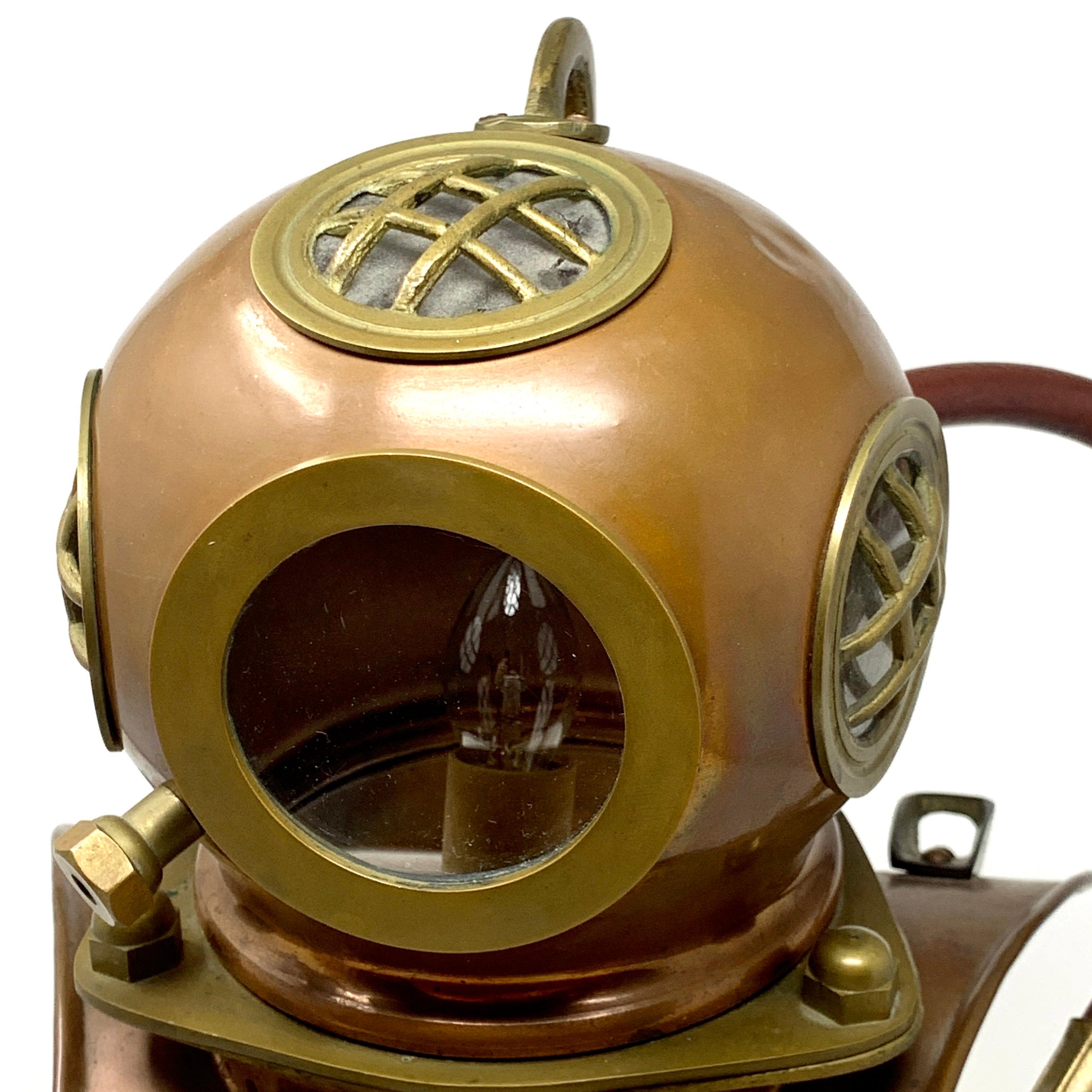 Vintage 1970s Rolex Brass Diving Helmet Lamp 1